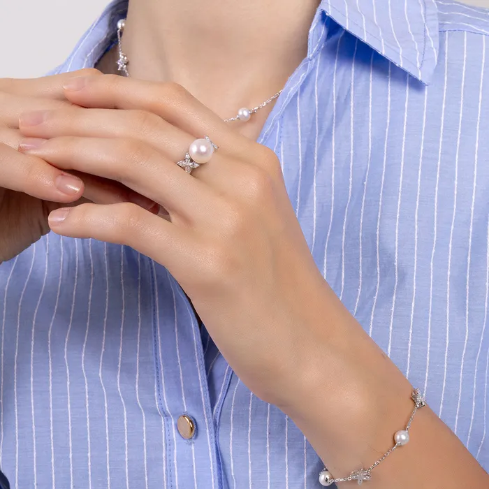 Pearly Lustre Rings Top Grade Freshwater Pearl Ring WR00242 EVERLEAF