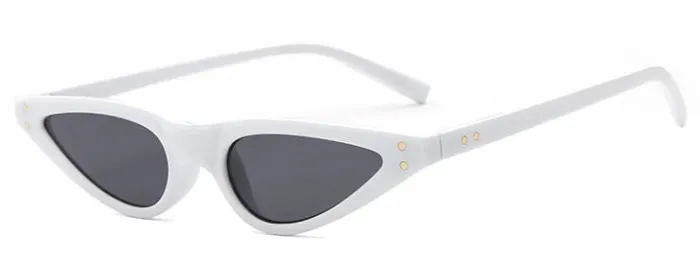 POLLY Necklaces S387 White Frame Cat Eye Sunglasses