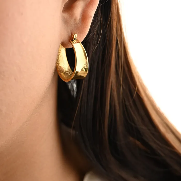 PreStyled Sets Jewelvers 18K GoldFilled Wide Flat Hoops PreStyled Sets Jewelvers 18K GoldFilled Wide Flat Hoops
