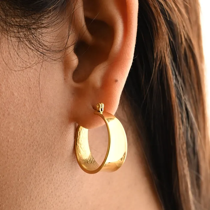PreStyled Sets Jewelvers 18K GoldFilled Wide Flat Hoops PreStyled Sets Jewelvers 18K GoldFilled Wide Flat Hoops