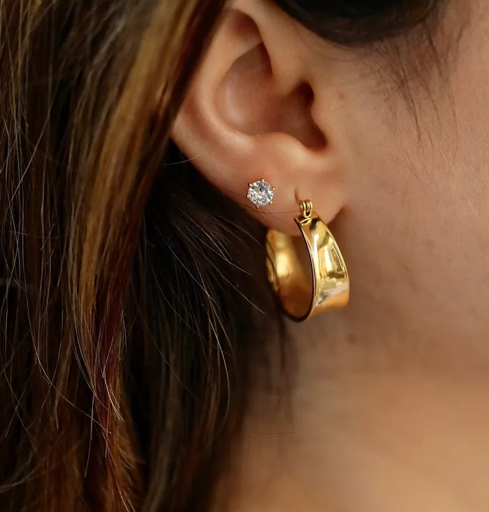 PreStyled Sets Jewelvers 18K GoldFilled Wide Flat Hoops PreStyled Sets Jewelvers 18K GoldFilled Wide Flat Hoops