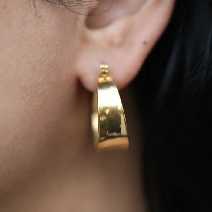 PreStyled Sets Jewelvers 18K GoldFilled Wide Flat Hoops PreStyled Sets Jewelvers 18K GoldFilled Wide Flat Hoops