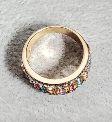 Rings alice R725 Rose Gold Multi Color Rhinestone Ring