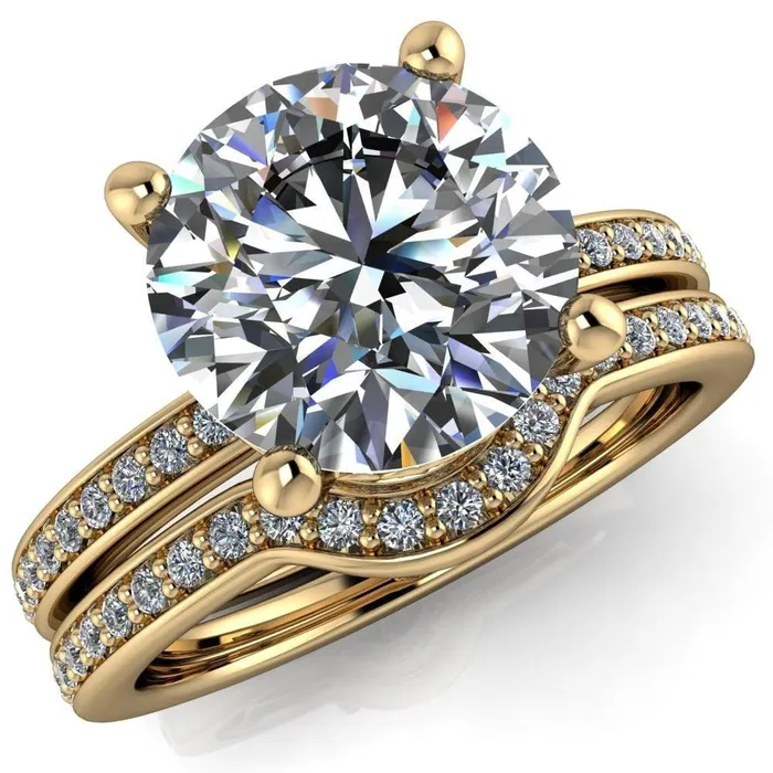 Rings Fire Brilliance Amanda Round Center Stone Center and Diamond Halo Filigree Basket and Shoulders Moment Ring