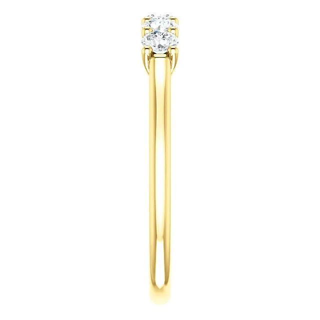 Rings Fire Brilliance Estella Round Moissanite Flower Basket Anniversary Band