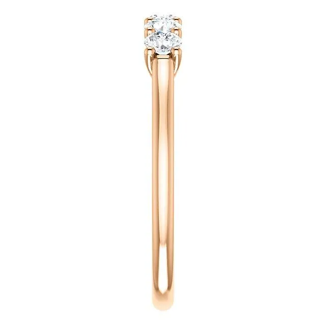 Rings Fire Brilliance Estella Round Moissanite Flower Basket Anniversary Band