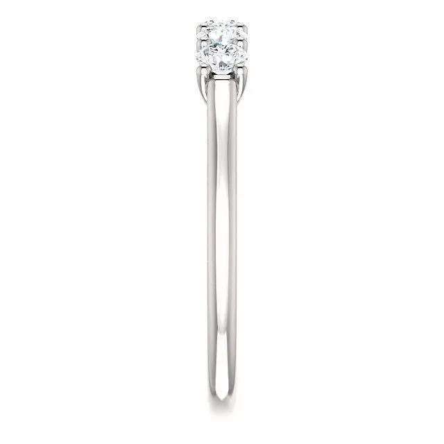 Rings Fire Brilliance Estella Round Moissanite Flower Basket Anniversary Band
