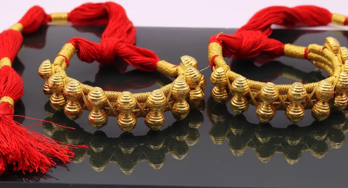 Rings TRIBAL ORNAMENTS Vintage antique design handmade 22kt yellow gold armlet or bajuband or nogary bhujband tribal wedding jewelry from Rajasthan India Rings TRIBAL ORNAMENTS Vintage antique design handmade 22kt yellow gold armlet or bajuband or nogary bhujband tribal wedding jewelry from Rajasthan India