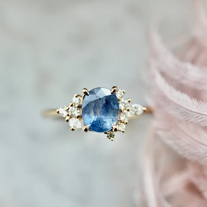 Rings Velvet Thunder Violet Oval Cut Sapphire Ring Justine Quintal Jewellery