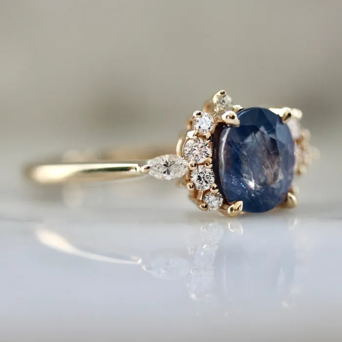 Rings Velvet Thunder Violet Oval Cut Sapphire Ring Justine Quintal Jewellery