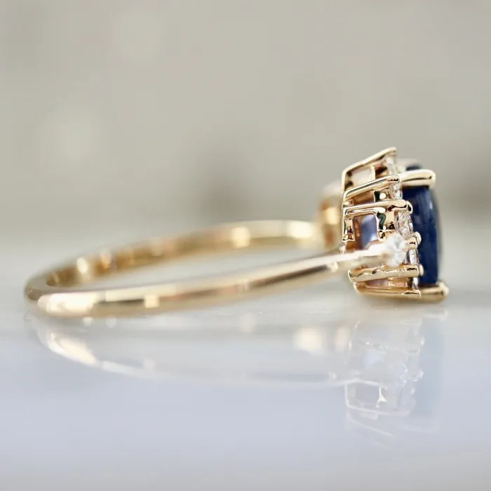 Rings Velvet Thunder Violet Oval Cut Sapphire Ring Justine Quintal Jewellery