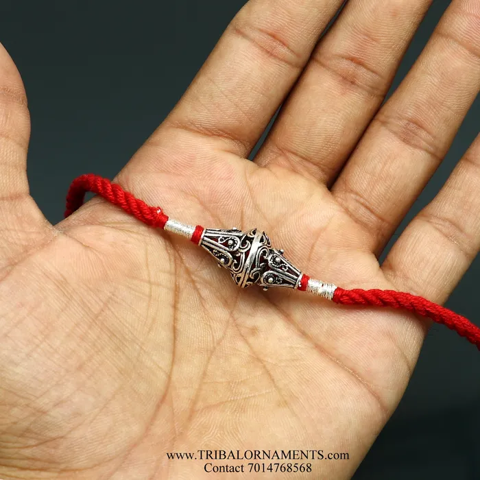 TRIBAL ORNAMENTS Bracelets 925 sterling silver handmade beautiful oxidized design Rakhi Bracelet amazing stylish gift for Rakshabandhan rk112
