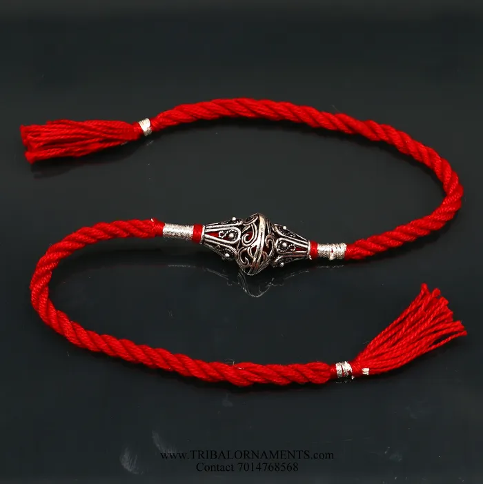 TRIBAL ORNAMENTS Bracelets 925 sterling silver handmade beautiful oxidized design Rakhi Bracelet amazing stylish gift for Rakshabandhan rk112