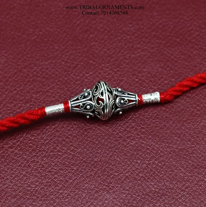 TRIBAL ORNAMENTS Bracelets 925 sterling silver handmade beautiful oxidized design Rakhi Bracelet amazing stylish gift for Rakshabandhan rk112