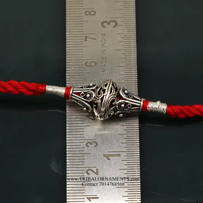 TRIBAL ORNAMENTS Bracelets 925 sterling silver handmade beautiful oxidized design Rakhi Bracelet amazing stylish gift for Rakshabandhan rk112