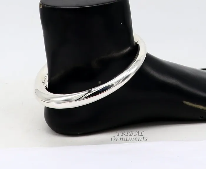 TRIBAL ORNAMENTS Bracelets 925 Sterling silver Handmade plain design indian traditional womens customized foot kada ankle kada bracelet tribal jewelry nsfk90