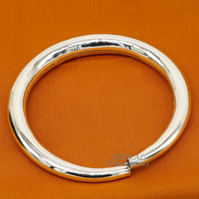 TRIBAL ORNAMENTS Bracelets 925 Sterling silver Handmade plain design indian traditional womens customized foot kada ankle kada bracelet tribal jewelry nsfk90