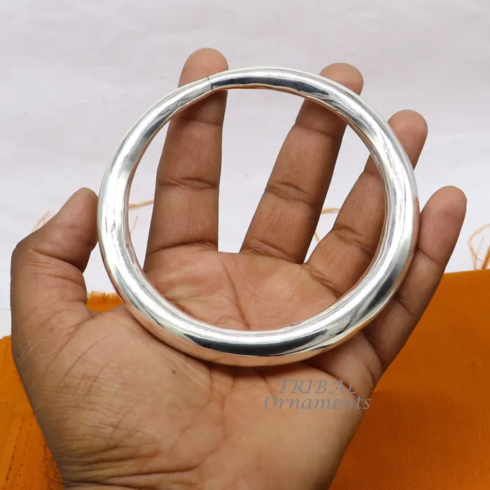 TRIBAL ORNAMENTS Bracelets 925 Sterling silver Handmade plain design indian traditional womens customized foot kada ankle kada bracelet tribal jewelry nsfk90
