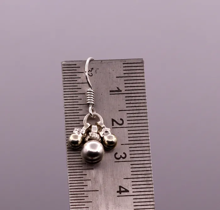 TRIBAL ORNAMENTS Earrings 925 sterling silver handmade gorgeous hoops earrings bells earrings amazing stylish modern hoop earrings for belly dance jewelry s491