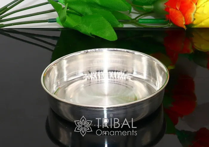 TRIBAL ORNAMENTS Necklaces 999 fine silver handmade solid plate tray best gifting baby food serving silver utensils silver articles puja utensils sv272 TRIBAL ORNAMENTS Necklaces 999 fine silver handmade solid plate tray best gifting baby food serving silver utensils silver articles puja utensils sv272