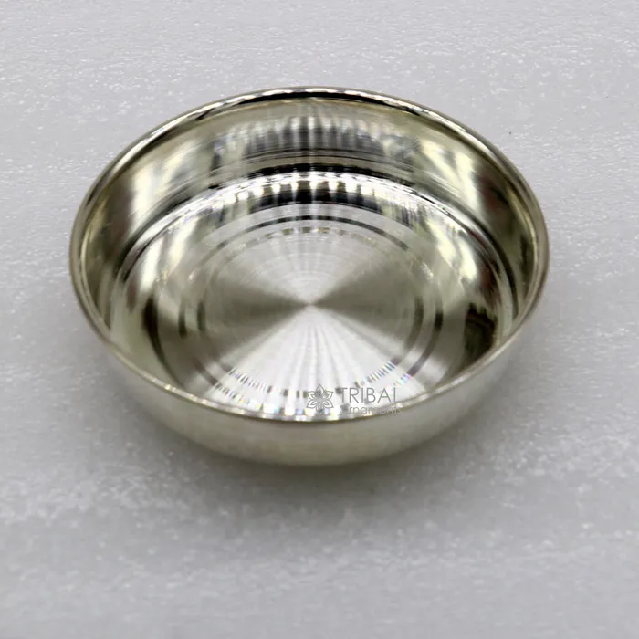 TRIBAL ORNAMENTS Necklaces 999 fine silver handmade solid plate tray best gifting baby food serving silver utensils silver articles puja utensils sv272