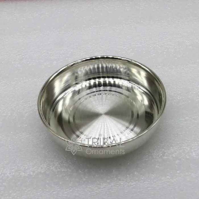 TRIBAL ORNAMENTS Necklaces 999 fine silver handmade solid plate tray best gifting baby food serving silver utensils silver articles puja utensils sv272