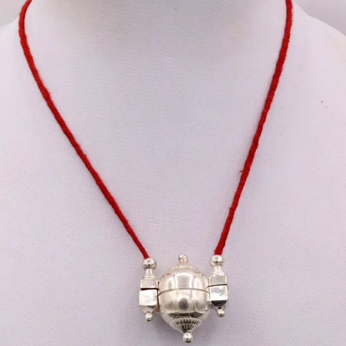 TRIBAL ORNAMENTS Necklaces Vintage mantra box fabulous handmade silver amulet god shiva pendant container box tribal jewelry sa08