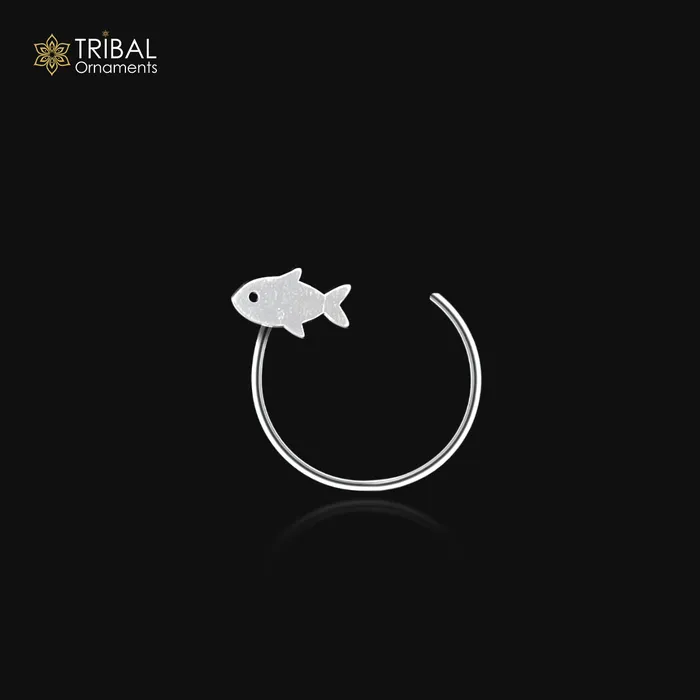 TRIBAL ORNAMENTS Rings 925 sterling silver fish design handmade fabulous nose pin u band tribal jewelry np63 TRIBAL ORNAMENTS Rings 925 sterling silver fish design handmade fabulous nose pin u band tribal jewelry np63