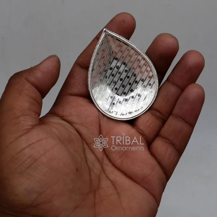 TRIBAL ORNAMENTS Rings 925 Sterling Silver handmade tilak bowl sindur bowl kesar chandan saffron sandal bowl puja Deepak utensils temple artilce su1055