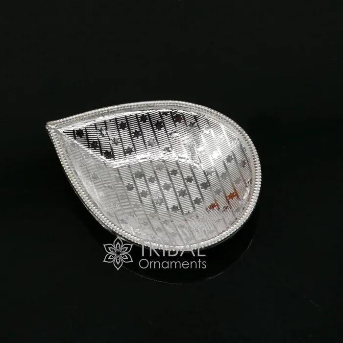 TRIBAL ORNAMENTS Rings 925 Sterling Silver handmade tilak bowl sindur bowl kesar chandan saffron sandal bowl puja Deepak utensils temple artilce su1055