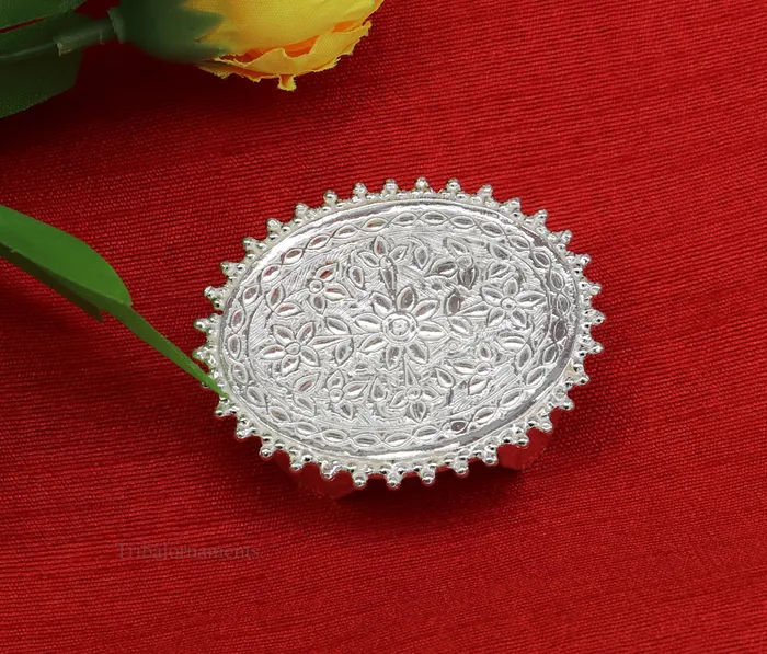 TRIBAL ORNAMENTS Rings Vintage design Sterling silver handmade customize small Oval shape tablebazotchouki excellent home puja utensils temple art su432 TRIBAL ORNAMENTS Rings Vintage design Sterling silver handmade customize small Oval shape tablebazotchouki excellent home puja utensils temple art su432