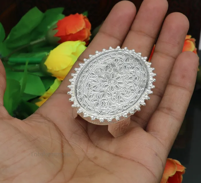 TRIBAL ORNAMENTS Rings Vintage design Sterling silver handmade customize small Oval shape tablebazotchouki excellent home puja utensils temple art su432 TRIBAL ORNAMENTS Rings Vintage design Sterling silver handmade customize small Oval shape tablebazotchouki excellent home puja utensils temple art su432