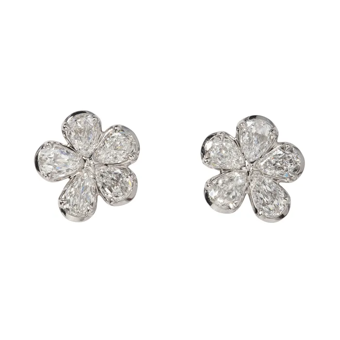 188ctw LAmour Crisscut Pear Diamond Flower Earrings Christopher Designs Earrings 188ctw LAmour Crisscut Pear Diamond Flower Earrings Christopher Designs Earrings