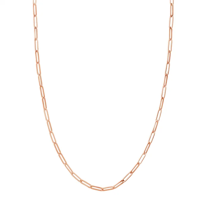 14K Rose Gold 390mm Paper Clip Hollow Link Chain Necklace 18 inch Meierotto Jewelers Necklaces 14K Rose Gold 390mm Paper Clip Hollow Link Chain Necklace 18 inch Meierotto Jewelers Necklaces