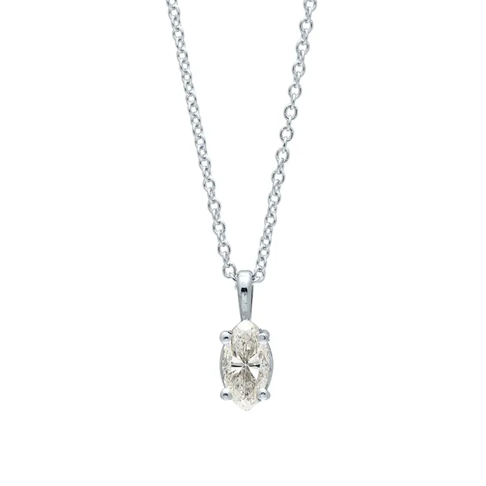 14K White Gold 4555CT Marquise Diamond Solitaire Pendant Necklace Meierotto Jewelers Necklaces 14K White Gold 4555CT Marquise Diamond Solitaire Pendant Necklace Meierotto Jewelers Necklaces