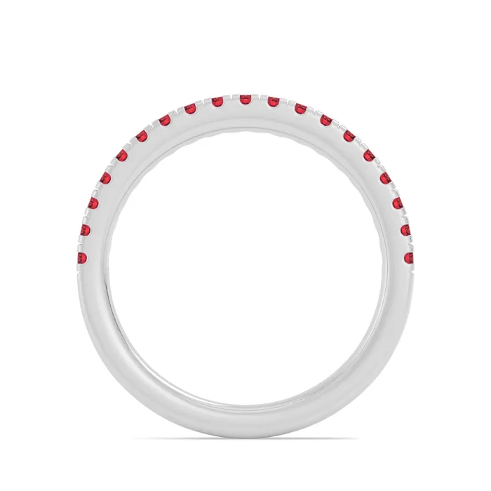 14K White Gold Garnet Band Meierotto Jewelers Rings