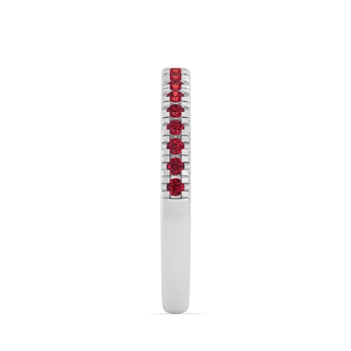 14K White Gold Garnet Band Meierotto Jewelers Rings