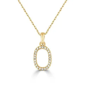 14K Yellow Gold Diamond O Initial Pendant Necklace Meierotto Jewelers Necklaces 14K Yellow Gold Diamond O Initial Pendant Necklace Meierotto Jewelers Necklaces