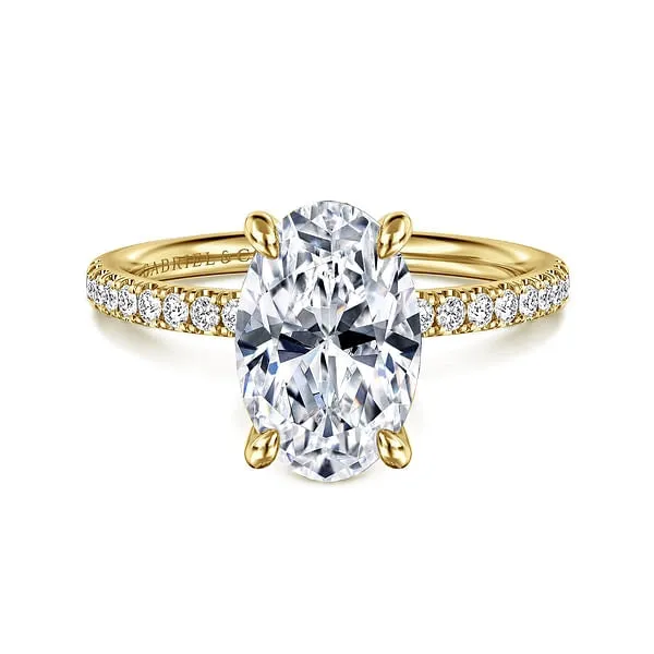 14K Yellow Gold Diamond Semimount Ring Gabriel Co Rings