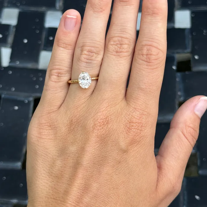 2ct I SI1 Oval Diamond Solitaire 18K Yellow Gold Engagement Ring Croghans Rings