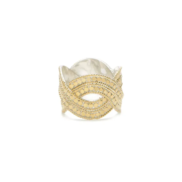Anna Beck Rings Anna Beck Wide Woven Band Ring Gold Plated