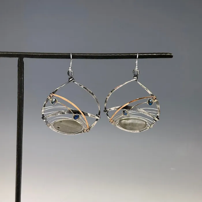 Art By Any Means Earrings Labradorite Basket Earrings