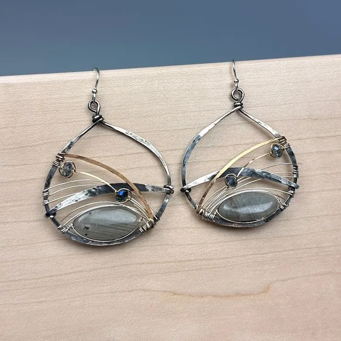 Art By Any Means Earrings Labradorite Basket Earrings