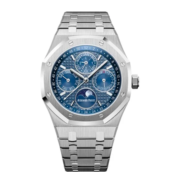Audemars Piguet Audemars Piguet Royal Oak Perpetual Calendar 41mm Mens Watch Ref 26574STOO1220ST02 Blue Moonphase Dial Stainless Steel Bracelet Bracelets Audemars Piguet Audemars Piguet Royal Oak Perpetual Calendar 41mm Mens Watch Ref 26574STOO1220ST02 Blue Moonphase Dial Stainless Steel Bracelet Bracelets