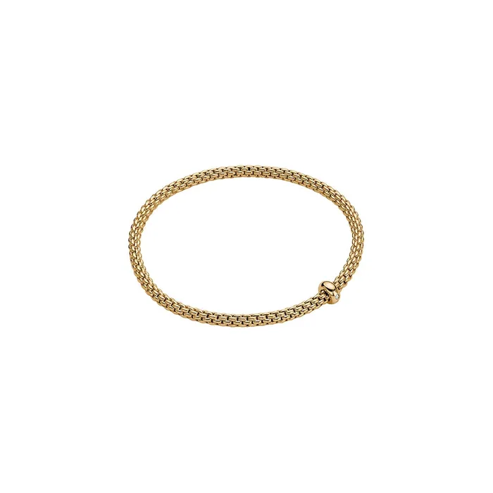 Bracelets FOPE Fope 18K Yellow Gold Prima Bracelet with Diamond Rondel in Medium