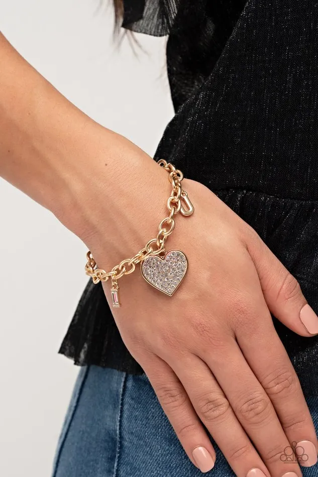 Bracelets Paparazzi Bracelet Declaration of Love Gold Paparazzi Jewelry