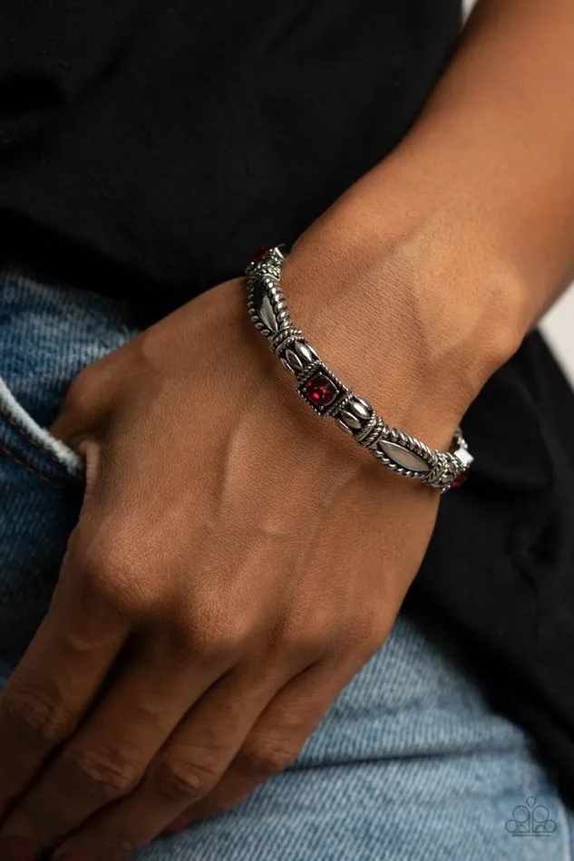 Bracelets Paparazzi Bracelet Get This GLOW On The Road Red Paparazzi Jewelry