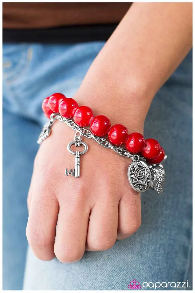 Bracelets Paparazzi Bracelet Oh So Charming Red Paparazzi Jewelry