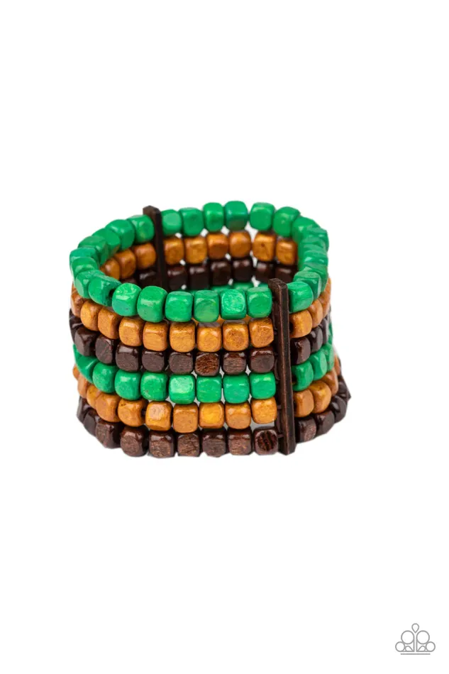 Bracelets Paparazzi Bracelet Tropical Tundra Green Paparazzi Jewelry