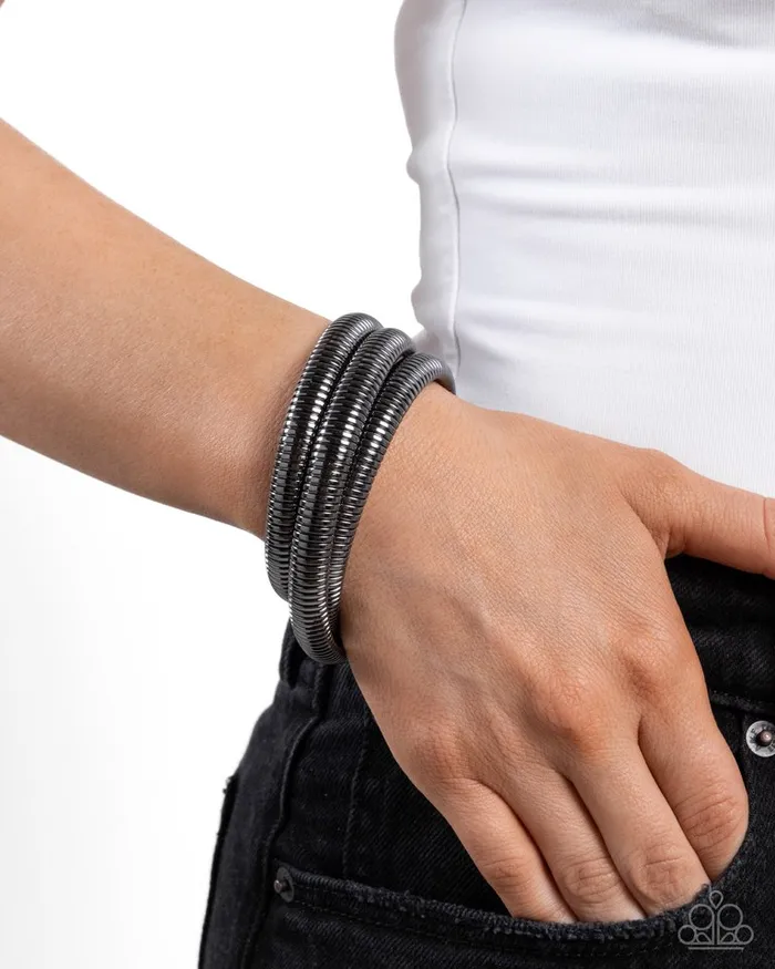 Bracelets Paparazzi Jewelry Paparazzi Bracelet Charismatic Coils Black